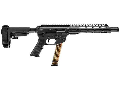 FREEDOM ORDNANCE FX9P10S FX-9 9mm Luger 31+1 10" Black Nitride Steel Barrel, M-LOK Handguards, Black Anodized Aluminum Picatinny Rail Receiver, Black SBA3 Brace, AR15 Grips, Right Hand