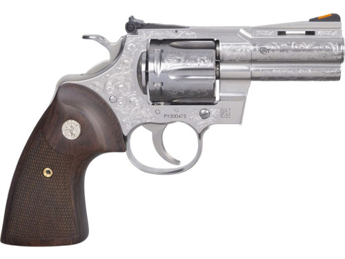 Colt Mfg PYTHONSP3WSSE Python 357 Mag 6rd Shot 3" Stainless Steel Barrel, Cylinder& Frame, Walnut Grip w/Medallion