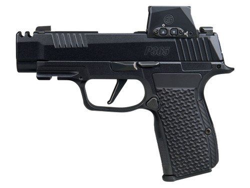 Sig Sauer P365 AXG LUXE w/Optic Micro-Compact 380 ACP 12+1 3.10" Black Barrel, Black Pearlescent Cerakote Stainless Steel Integrated Compensator/Optic Ready/Serrated Slide, Black Frame w/Picatinny Ra