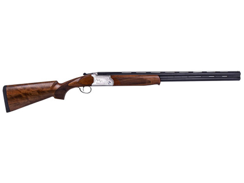 ATI ATIGKOF410SVE Cavalry SVE 410 Gauge 3" 2rd 26" Blued O/U Barrel, Silver Engraved Metal Finish, Oiled Turkish Walnut Stock, Ejector, 5 Chokes