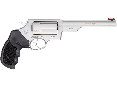 Taurus 2-441069T Judge Compact 45 Colt (Long Colt)/410 Bore 5 Shot 6.50" Matte Stainless Steel Barrel, Cylinder & Frame, Black Ribber Grip, Transfer Bar Safety, Exposed Hammer