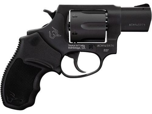 Taurus 232721 327 Small Frame 327 Federal Mag 6rd 2" Matte Black Carbon Steel Barrel, Cylinder & Frame, Black Finger Groove Rubber Grip, Hammer Safety