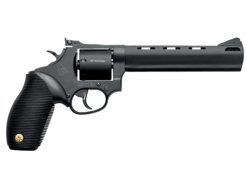 Taurus 2-692061 692 Medium 38 Special +P/357 Mag/9mm Luger 7 Shot 6.50" Matte Black Vent Rib Barrel, Cylinder & Frame, Black Ribber Grip, Transfer Bar Safety, Exposed Hammer, 2 Cylinders