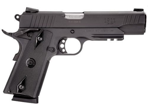 Taurus 1191101B1 1911 Full Size Frame 45 ACP 8+1 5" Matte Stainless Steel Barrel, Matte Black Serrated Steel Slide & Frame w/Beavertail & Picatinny Rail, Black Checkered Polymer Grip, Right Hand