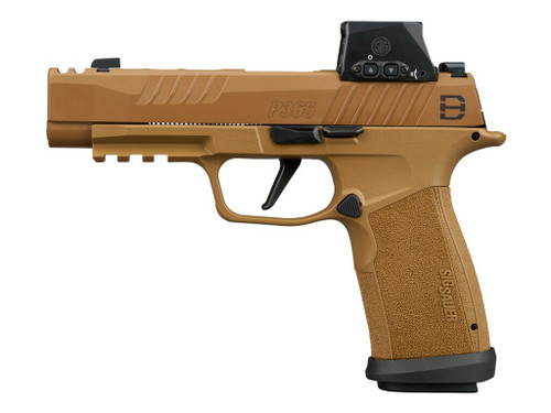 Sig Sauer 365XF9DH3RXSL P365 DH3 w/Optic Compact 9mm Luger 21+1 3.70" Black DLC Barrel, Coyote Cerakote Stainless Steel Lightening Cut/Optic Ready/Serrated Slide & Frame w/Picatinny Rail, Interchangea