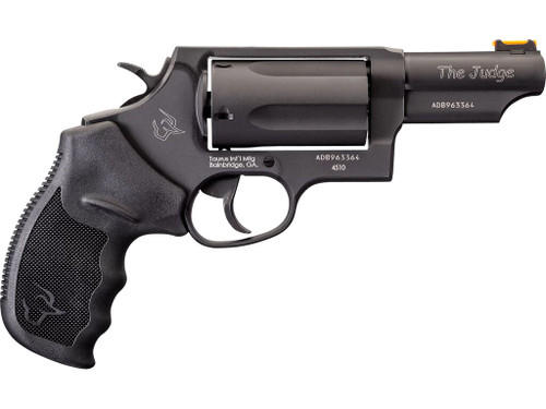 Taurus 2-441031T Judge Compact 45 Colt (Long Colt)/410 Bore 5 Shot 3" Matte Black Oxide Alloy Steel Barrel, Cylinder & Frame, Black Rubber Grip, Transfer Bar Safety, Exposed Hammer