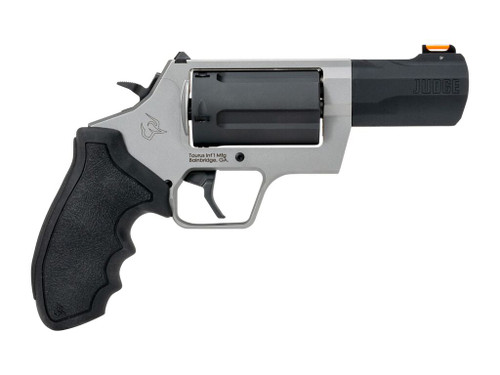 Taurus 2-JUDGE35 Judge 45 Long Colt/410 Gauge 5 Shot 3" Stainless Steel Barrel & Frame, Black Stainless Steel Cylinder, Black Rubber Grip, Transfer Bar Safety