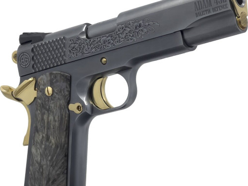 Dickinson LLC DKSN45TBP Adam 1911 Titan Full Size 45 ACP 8+1 5" Black Barrel, Steel B Serrations Slide, Steel Frame w/Beavertail