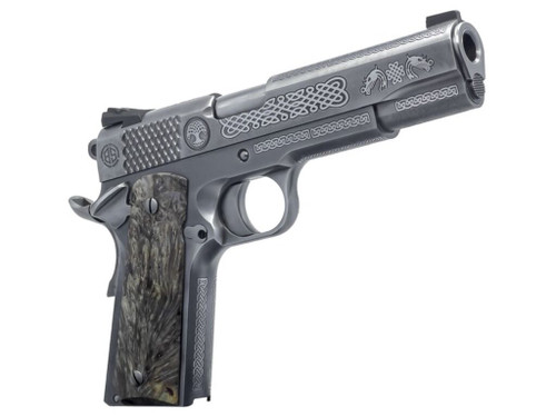 Dickinson LLC DKSN45MPRP Adam 1911 Mesopatamia Full Size 45 ACP 8+1 5" Stainless Steel Barrel, Serration B Slide, Steel Frame w/Beavertail