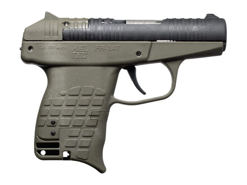 Kel-Tec PR3ATGRN PR-3AT Compact Frame 380 ACP 13+1 2.85" Black Rotating Barrel Shroud, Green Polymer Frame