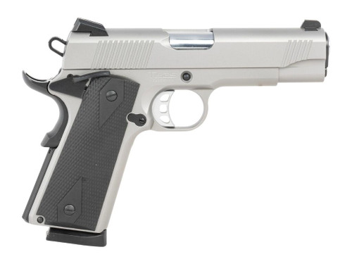 Tisas Arms 10100123 1911 Carry 45 ACP 8+1 4.25" Stainless Steel Serrated Slide & Frame w/Beavertail, Black Rubber Grip