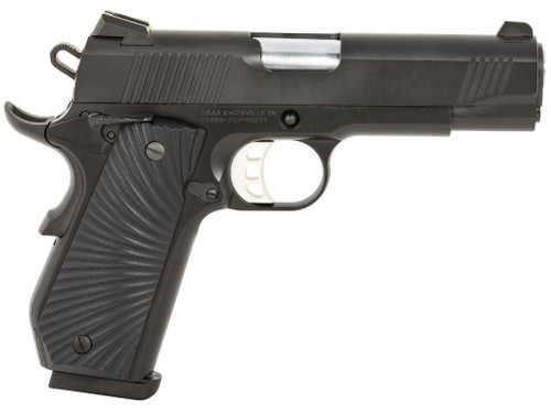 Tisas Arms 10100102 1911 Carry 45 ACP 8+1 4.25" Stainless Barrel, Black Cerakote Carbon Steel Serrated Slide, Black Cerakote Carbon Steel Frame, Black G10 Starburst Grip