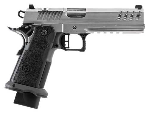 Bersa M2XIO5SSFN2 M2XI 1911 DS 9mm Luger 23+1 5" Black Match Grade Bull Barrel, Stainless Steel Optic Ready/Serrated Slide, Frame w/Beavertail & Picatinny Rail, Textured Grip, Holosun K Footprint, Amb