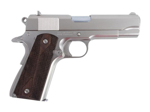 Tisas Arms 10100115 1911 A1 Tank Commander 45 ACP 7+1 4.25" Stainless Steel Barrel, Nickel Carbon Steel Serrated Slide & Frame w/Beavertail, Walnut Grip