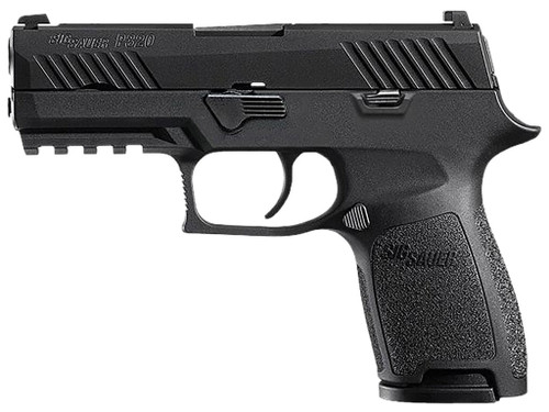 Sig Sauer 320C45BSS P320 Compact 45 ACP 9+1 3.90" Black Carbon Steel Barrel, Black Nitron Serrated Slide, Black Stainless Steel Frame w/Picatinny Rail Black Polymer Grips Right Hand
