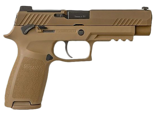 Sig Sauer 320F9M17MSMA P320 M17 *MA Compliant 9mm Luger Caliber with 4.70" Barrel, 10+1 Capacity, Overall Coyote PVD Finish Stainless Steel, Picatinny Rail Frame, Serrated Slide & Polymer Grip