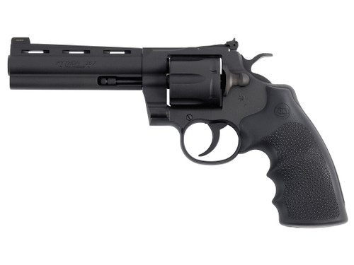 Colt Mfg PYTHONBM5RNS Python 357 Mag/38 Special 6 Shot 5" Matte Blued Vent Rib Carbon Steel Barrel, Cylinder & Frame, Black Rubber Grip, Exposed Hammer