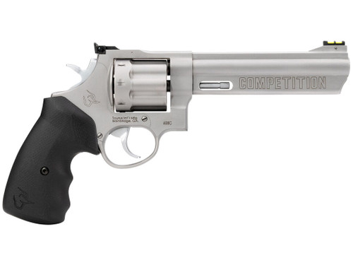 Taurus 2-608069CMP 608 Competition 357 Mag/38 Special +P 8 Shot 6" Matte Stainless Steel Barrel, Cylinder & Frame, Black Finger Grooved Grip, Transfer Bar Safety, Exposed Hammer