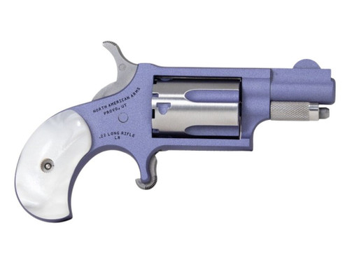 North American Arms 22LRORCHID Mini-Revolver 22 LR 5 Shot 1.13" Orchid Cerakote Stainless Steel Barrel & Frame, Orchid/Stainless Cylinder, White Pearlite Grip, Stainless Exposed Hammer