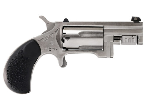 North American Arms SNT Sentinel 22 WMR 5 Shot 1.42" Matte Stainless Steel Barrel, Stainless Cylinder, Matte Stainless Steel Frame, Slip-on Rubber Pebble Grip, Exposed Hammer