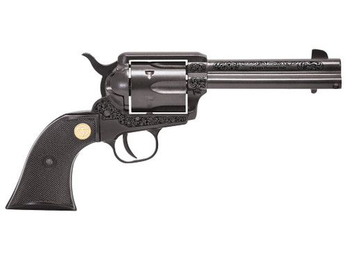 Chiappa Firearms 340340 1873 22 LR 6 Shot 4.75" Black Engraved Barrel, Black Cylinder, Black Engraved Alloy Frame, Black Plastic Grip, Exposed Hammer