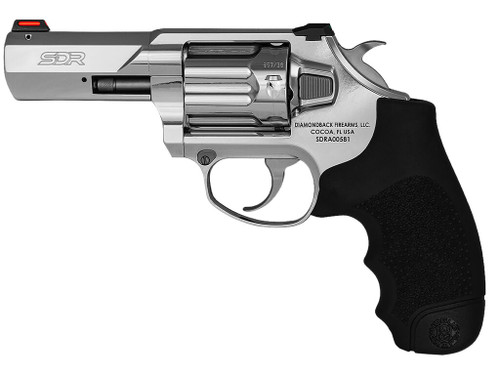 Diamondback DB0700S703 SDR 357 Mag/38 Special +P 6 Shot 3" Polished Stainless Steel Barrel, Cylinder & Frame, Black Hogue Rubber Grip, Exposed Hammer