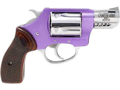 Charter Arms 53804 Off Duty Coyote 380 ACP 5rd 2" High Polished Ported Barrel & Cylinder, Lavender Aluminum Frame, Rosewood Checkered Grip, Standard Hammer