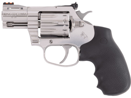 Colt Mfg KCOBRA22SP2RFO King Cobra 22 LR 10 Shot 2" Stainless Vent Rib Barrel, Stainless Cylinder & Frame, Black Rubber Grip