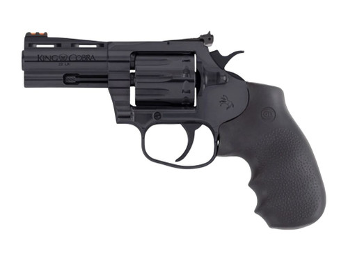 Colt Mfg KCOBRA22-BP3RFO King Cobra Target 22 LR 10rd Shot 3" Blued Vent Rib Barrel, Blued Carbon Steel Cylinder & Frame, Black Hogue Overmolded Grip, Exposed Hammer