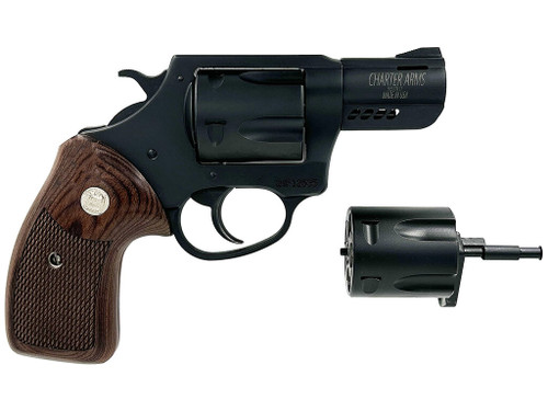 Charter Arms 13920 Double Dog Large 9mm Luger/357 Mag/38 Special 5 Shot 2.20" Overall Black Passivate Stainless Steel Ported Barrel, Cylinder & Frame, Walnut Grip, Exposed Hammer