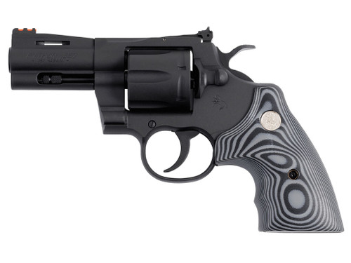 Colt Mfg PYTHONBM3FO Python 357 Mag/38 Special 6 Shot 3" Matte Blued Vent Rib Carbon Steel Barrel, Cylinder & Frame, Black/Gray G10 Grip, Exposed Hammer