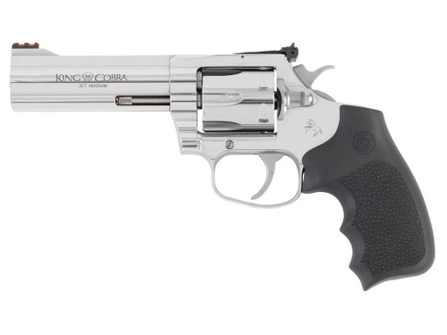 Colt Mfg KCOBRASB4RTS King Cobra Target 357 Mag 6rd Shot 4.25" Stainless Steel Barrel, Cylinder & Frame, Black Hogue Overmolded Grip, Exposed Hammer