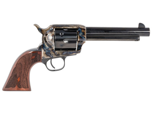 Taylors & Company 555130 Gambler 45 Colt (LC) Caliber with 5.50" Blued Finish Barrel, 6rd Capacity Blued Finish Cylinder, Color Case Hardened Finish Steel Frame & Checkered Walnut Grip