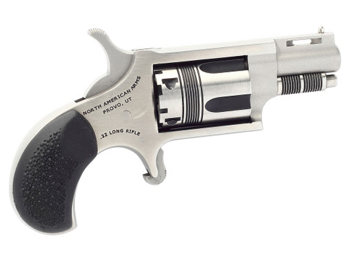 North American Arms 22LRTW Wasp 22 LR 5rd rd 1.13" Stainless Vent Rib Steel Barrel, Matte Stainless Steel Frame, Stainless Cylinder, Exclusive Black Pebbled Rubber Grips