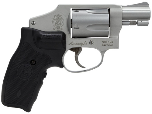 Smith & Wesson 163811 Model 642 Airweight 38 Special + P 5 Shot 1.88" Stainless Steel Barrel/Cylinder, Matte Silver Aluminum Alloy J-Frame, Includes Crimson Trace LG-305 Lasergrip