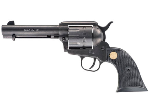 Chiappa Firearms CF340155 SAA 1873 Medium Frame 22 LR 10 Shot, 4.75" Blued Steel Barrel, Blued Steel Frame, Blued Cylinder, Black Plastic Grip, Exposed Hammer