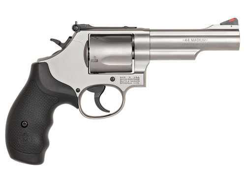 Smith & Wesson 162069 Model 69 44 Rem Mag or 44 S&W Spl Stainless Steel 4.25" 2 Piece Barrel & 5rd Cylinder, Matte Stainless Steel L-Frame, Full Stop Strap & Barrel Serration, Internal Lock