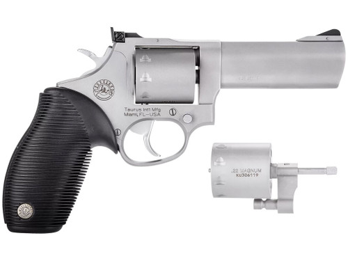 Taurus 2992049 Tracker 992 22 LR or 22 WMR 9rd 4" Barrel, Overall Matte Finish Stainless Steel & Black Ribber Grip Includes Cylinder