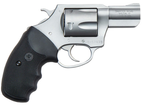 Charter Arms 79920 Pitbull Large 9mm Luger, 5 Shot 2.20" Matte Stainless Steel Barrel, Cylinder & Frame w/Black Finger Grooved Rubber Grip
