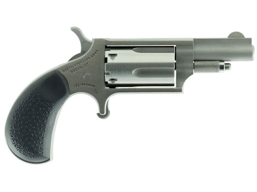 North American Arms 22MGRC Mini-Revolver Sports South Exclusive 22 WMR 5 Shot 1.63" Stainless Steel Barrel, Frame & Cylinder, Black Rubber Grip, Exposed Hammer