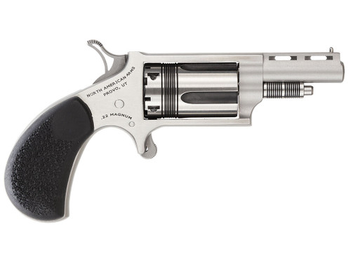 North American Arms 22MTW Wasp 22 WMR 5 Shot 1.63" Stainless Steel Vent Rib Barrel, Stainless Steel Frame & Cylinder, Black Pebbled Rubber Grip, Exposed Hammer
