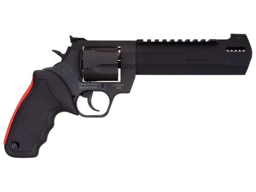 Taurus 2454061RH Raging Hunter 454 Casull 5rd 6.75" Matte Black Oxide Steel Black Rubber with Integrated Red Cushion Insert Grip