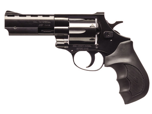 Weihrauch Guns EARB3574 Windicator 357 Mag 6rd 4" Blued Steel Barrel & Cylinder, Compact Blued Steel Frame w/Exposed Hammer, Ramp Front/Fixed Rear Sights, Finger Grooved Black Rubber Grip