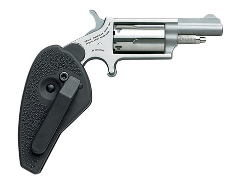North American Arms 22MHG Mini-Revolver 22 WMR 5 Shot 1.63" Stainless Steel Barrel, Frame & Cylinder, Black Synthetic Holster Grip, Exposed Hammer