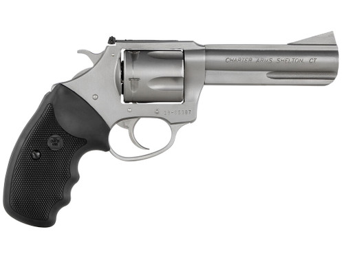 Charter Arms 74442 Bulldog Target Large 44 Special, 5 Shot 4.20" Matte Stainless Steel Barrel, Cylinder & Frame w/Black Finger Grooved Rubber Grip