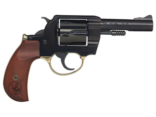 Henry H017BDM Big Boy 38 Special/357 Mag 6 Shot 4" Blued Round Steel Barrel, Polished Blued Steel Frame w/Birdshead Walnut Grip