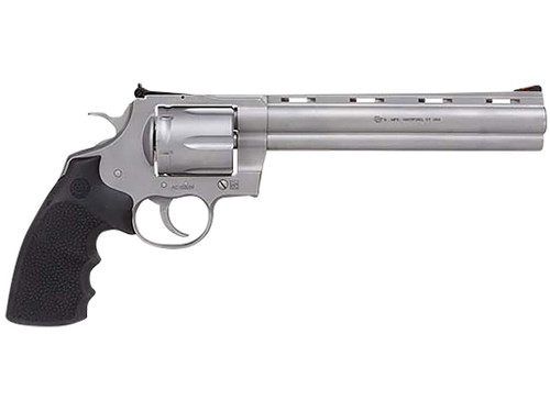 Colt Mfg PYTHONSM8RTS Python 357 Mag/38 Special 6 Shot 8" Bead Blasted Vent Rib Barrel, Cylinder & Frame, Black Rubber Grip, Exposed Hammer