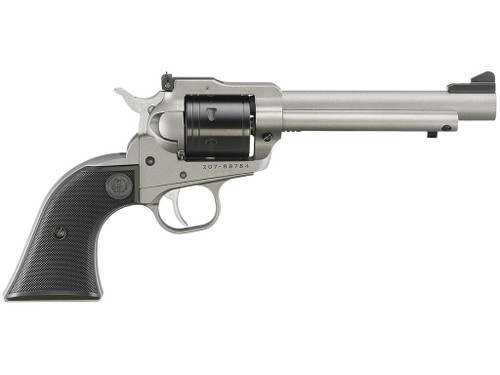 Ruger 2033 Super Wrangler 22 LR/22 WMR 6 Shot 5.50" Silver Cerakote Steel Barrel & Frame, Black Cylinder, Black Checkered Polymer Grip, Transfer Bar Safety, Exposed Hammer