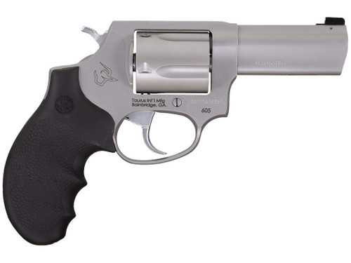 Taurus 2-60539NS 605 Defender Small 357 Mag/38 Special +P 5 Shot 3" Matte Stainless Steel Barrel, Cylinder & Frame, Hogue Finger Grooved Grip, Transfer Bar Safety, Exposed Hammer