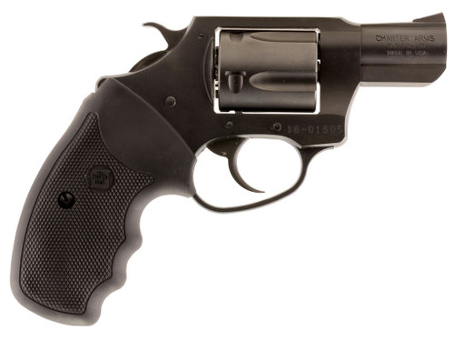 Charter Arms 63820 Undercover Small 38 Special, 5 Shot 2" Black Nitride Stainless Steel Barrel, Cylinder & Frame, Black Finger Grooved Rubber Grip, Exposed Hammer